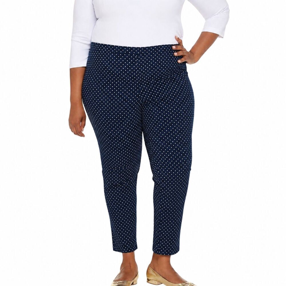 Isaac Mizrahi Navy Blue Pull On Ankle Pants 28W NWOT